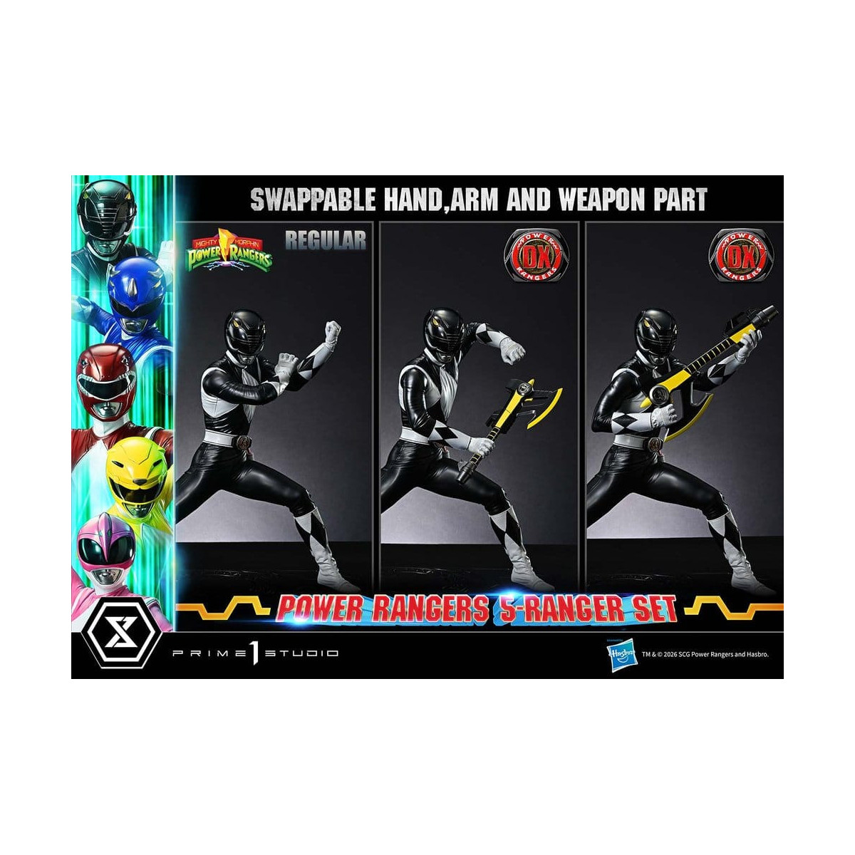 Prime 1 Studio - Mighty Morphin Power Rangers, Premium Masterline, juego de 5 figuras a escala 1/4, versión Deluxe