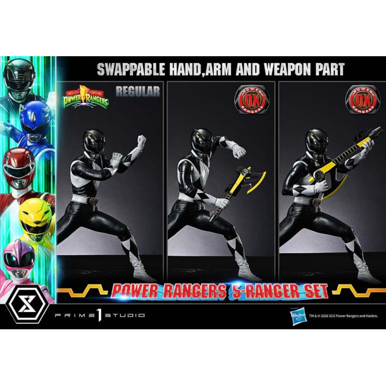 Prime 1 Studio - Mighty Morphin Power Rangers, Premium Masterline, juego de 5 figuras a escala 1/4, versión Deluxe