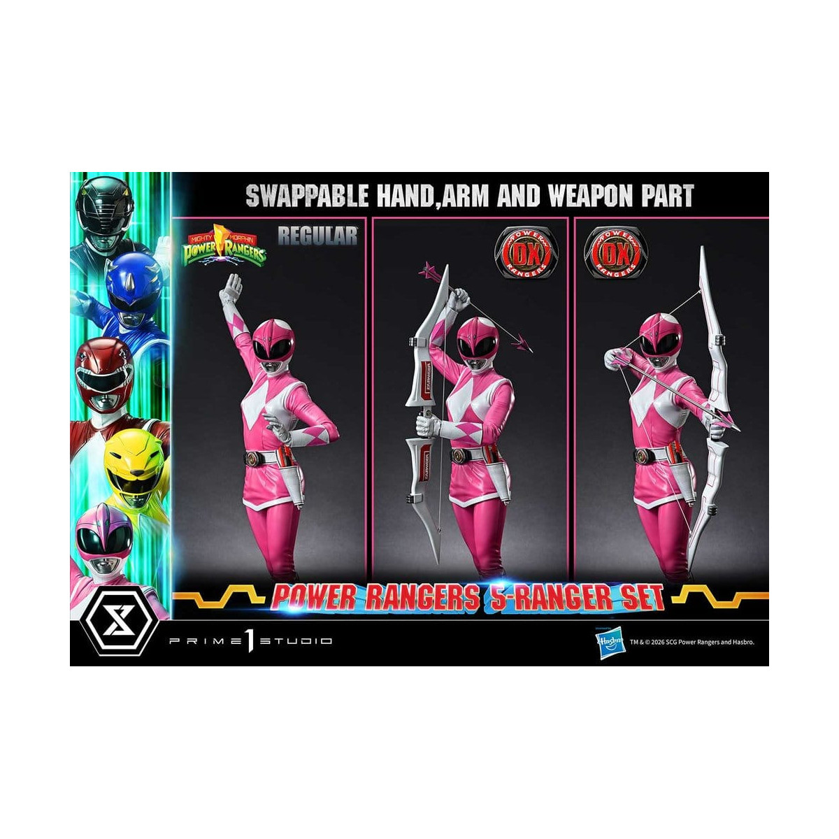 Prime 1 Studio - Mighty Morphin Power Rangers, Premium Masterline, juego de 5 figuras a escala 1/4, versión Deluxe