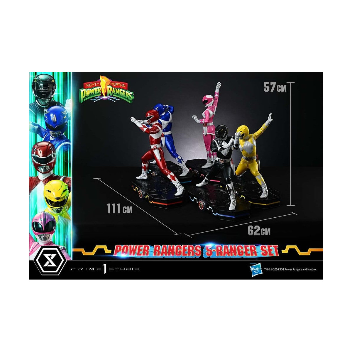 Prime 1 Studio - Mighty Morphin Power Rangers, Premium Masterline, juego de 5 figuras a escala 1/4, versión Deluxe
