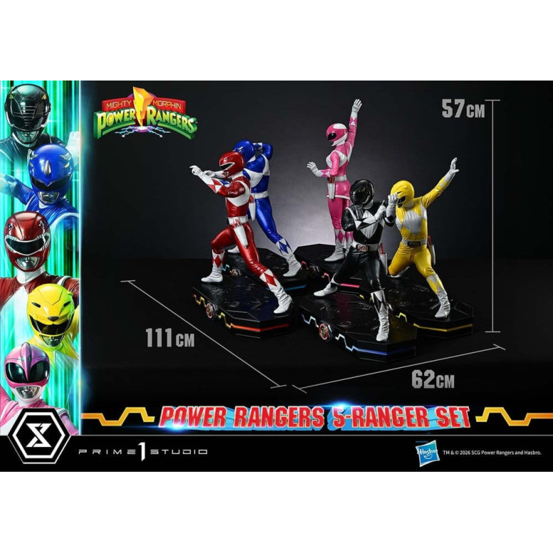 Prime 1 Studio - Mighty Morphin Power Rangers, Premium Masterline, juego de 5 figuras a escala 1/4, versión Deluxe