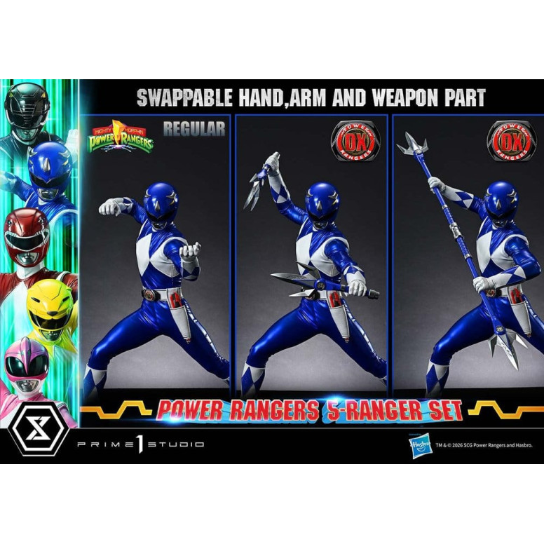 Prime 1 Studio - Mighty Morphin Power Rangers, Premium Masterline, juego de 5 figuras a escala 1/4, versión Deluxe