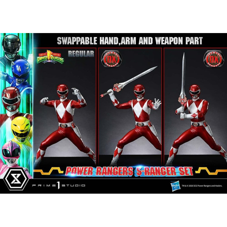 Prime 1 Studio - Mighty Morphin Power Rangers, Premium Masterline, juego de 5 figuras a escala 1/4, versión Deluxe