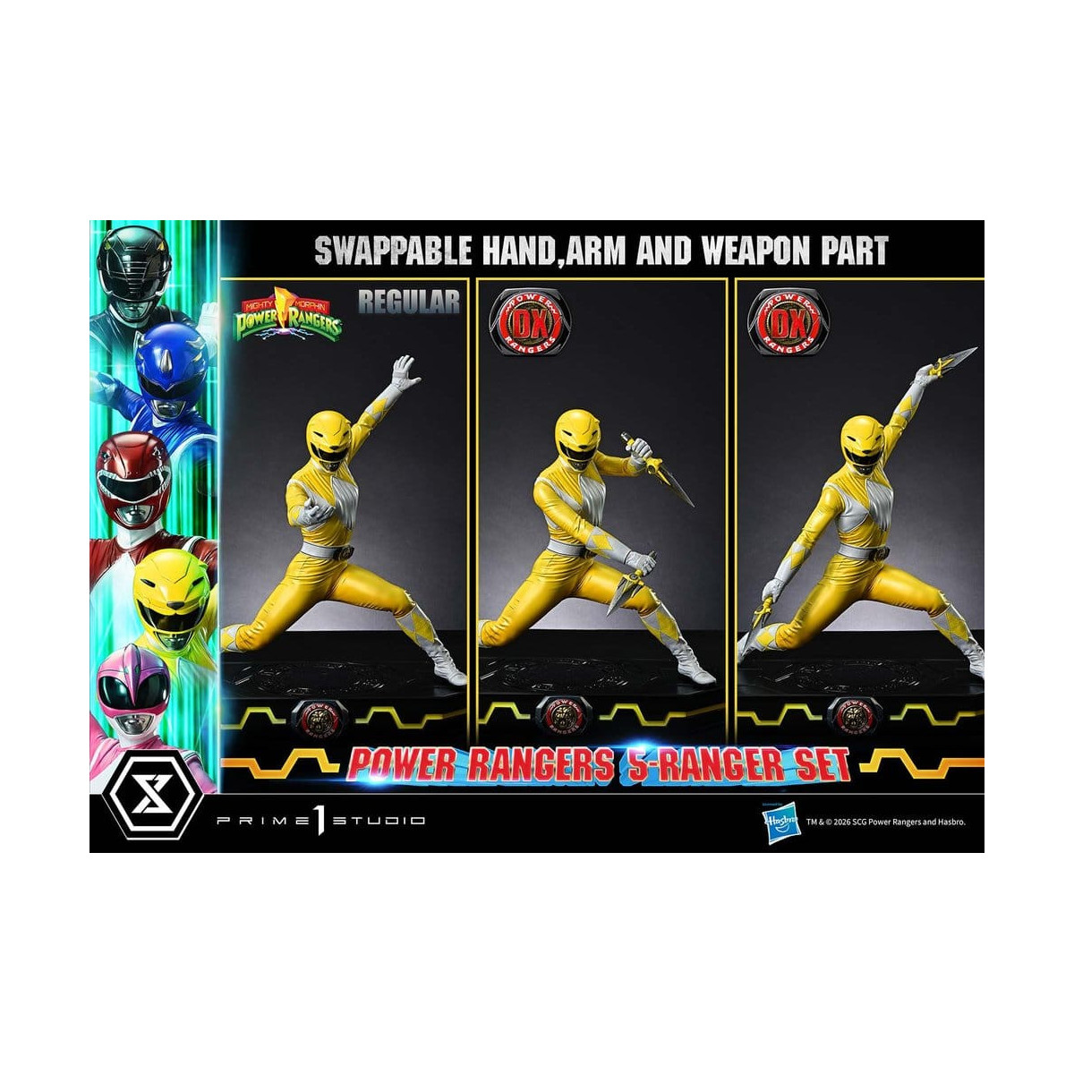 Prime 1 Studio - Mighty Morphin Power Rangers, Premium Masterline, juego de 5 figuras a escala 1/4, versión Deluxe