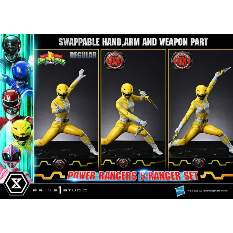 Prime 1 Studio - Mighty Morphin Power Rangers, Premium Masterline, juego de 5 figuras a escala 1/4, versión Deluxe