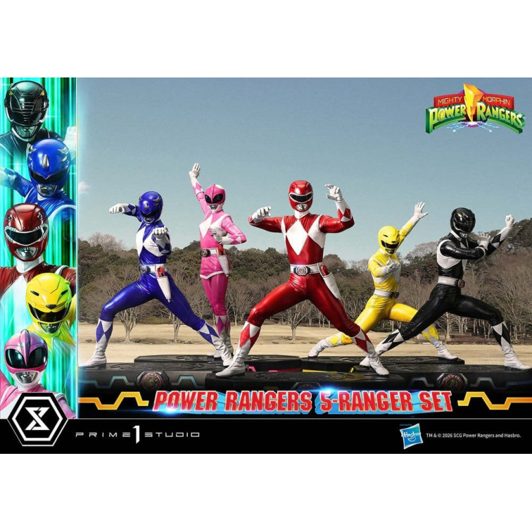 Prime 1 Studio - Mighty Morphin Power Rangers, Premium Masterline, juego de 5 figuras a escala 1/4, versión Deluxe