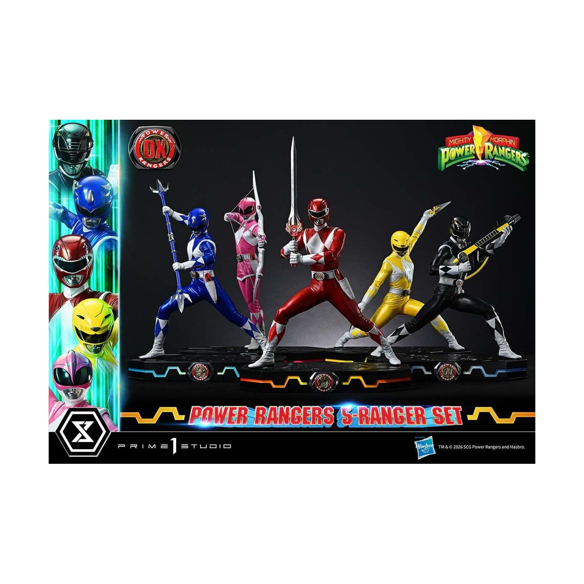 Prime 1 Studio - Mighty Morphin Power Rangers, Premium Masterline, juego de 5 figuras a escala 1/4, versión Deluxe