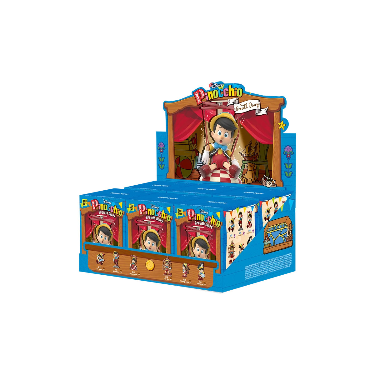 Toy Pop - Disney Pinocho Growth Diary - Set de 6 figuritas en caja sorpresa