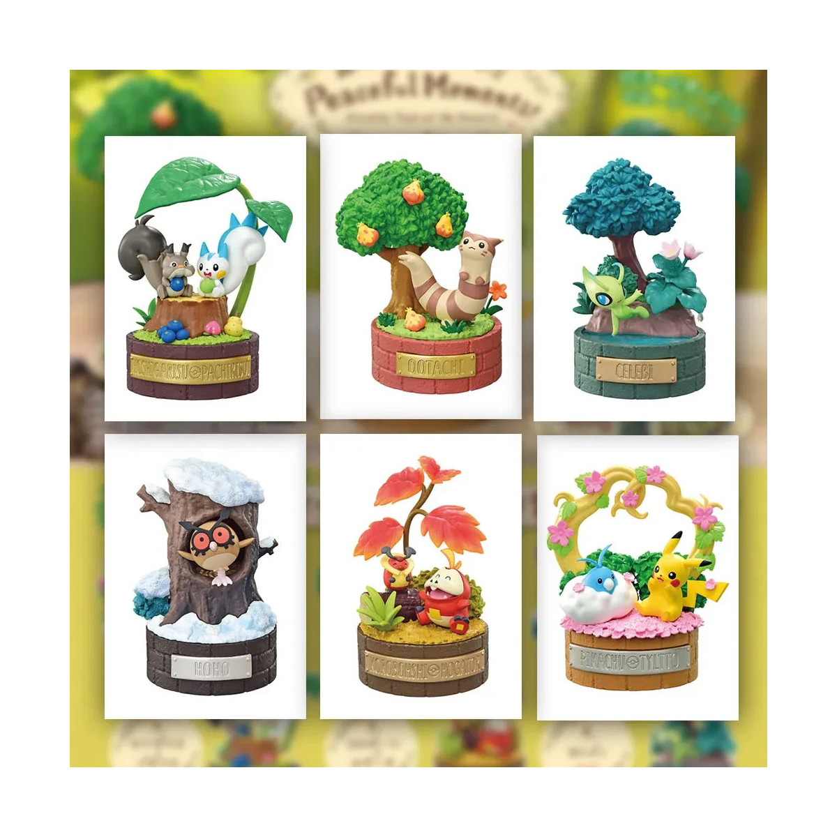 Re-Ment - « Pokémon » - «Peaceful Moments!» (serie «Forest Story»), conjunto de 6 figuritas en caja sorpresa.