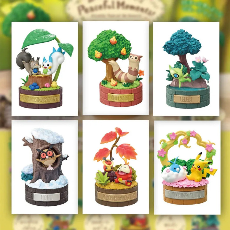 Re-Ment - « Pokémon » - «Peaceful Moments!» (serie «Forest Story»), conjunto de 6 figuritas en caja sorpresa.