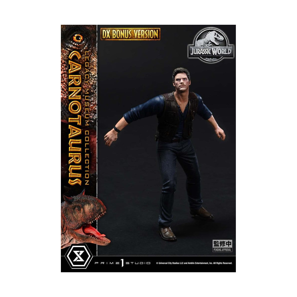 Prime 1 Studio - Jurassic World - Colección del Museo del Legado del Carnotaurus, Edición Deluxe con extras, 1/15