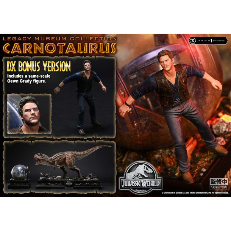 Prime 1 Studio - Jurassic World - Colección del Museo del Legado del Carnotaurus, Edición Deluxe con extras, 1/15