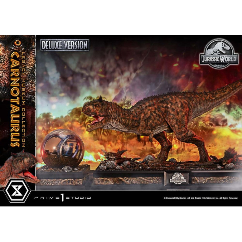 Prime 1 Studio - Jurassic World - Colección del Museo del Legado del Carnotaurus, Edición Deluxe con extras, 1/15