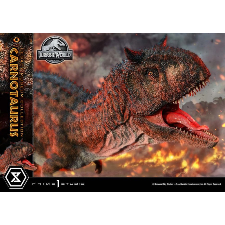 Prime 1 Studio - Jurassic World - Colección del Museo del Legado del Carnotaurus, Edición Deluxe con extras, 1/15
