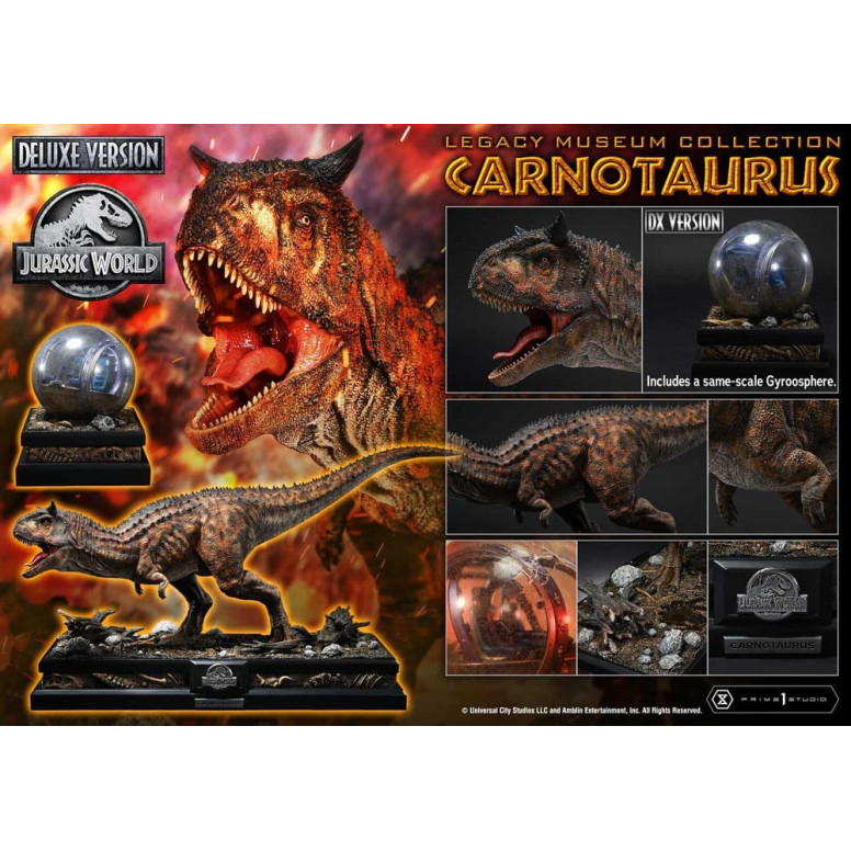 Prime 1 Studio - Jurassic World - Colección del Museo del Legado del Carnotaurus, Edición Deluxe con extras, 1/15