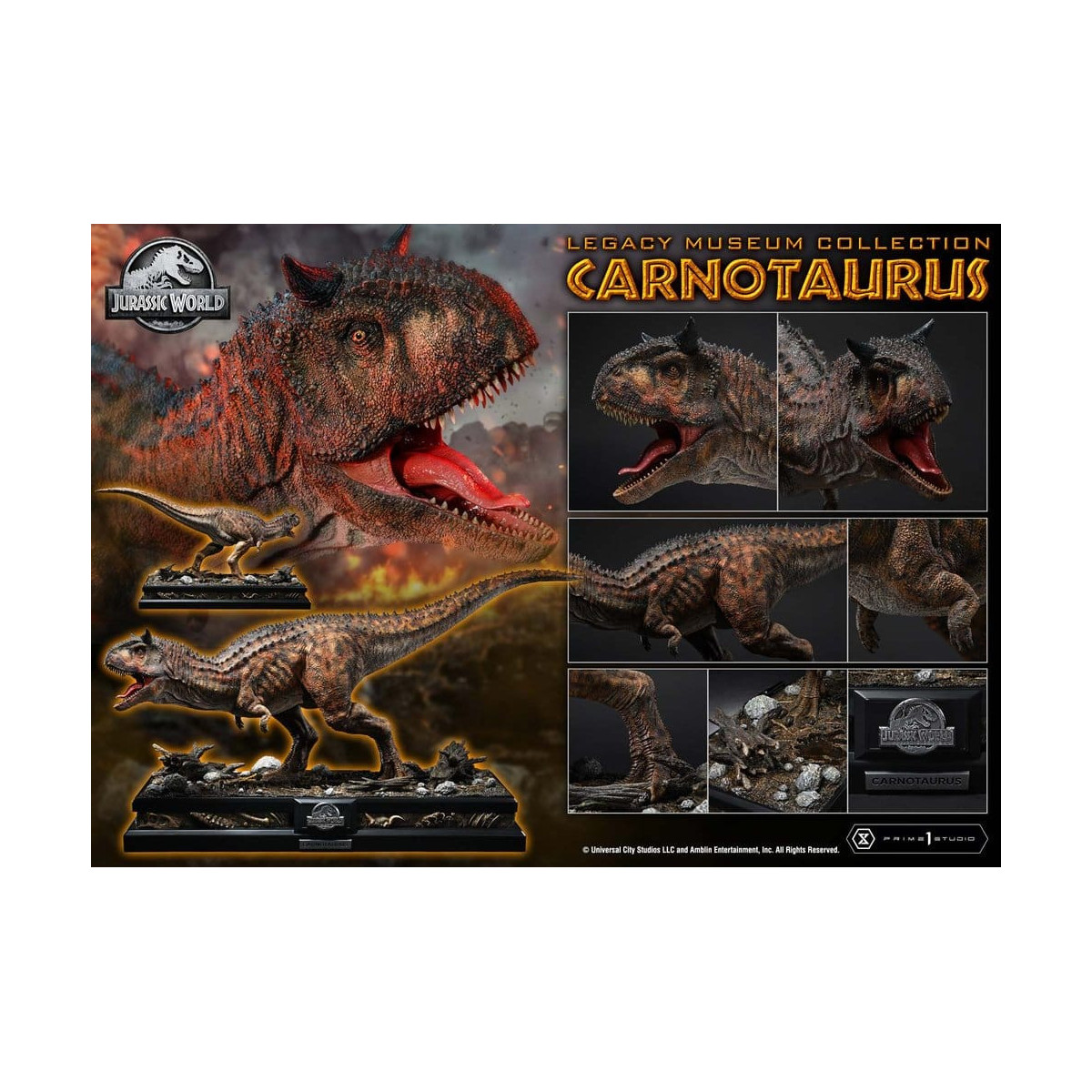 Prime 1 Studio - Jurassic World - Colección del Museo Carnotaurus Legacy 1/15
