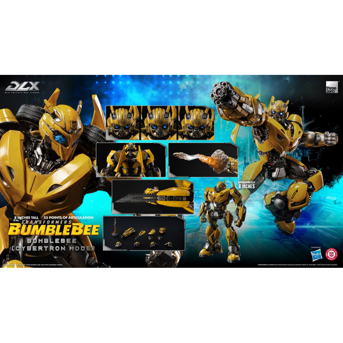 Three Zero Transformers - Bumblebee DLX: figura de Bumblebee en modo Cybertron