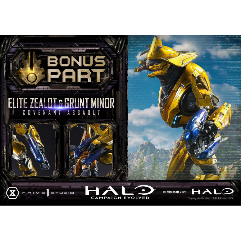 Prime 1 Studio - Halo Campagn Evolved Elite Zealot & Grunt Minor: Versión «Asalto del Pacto»