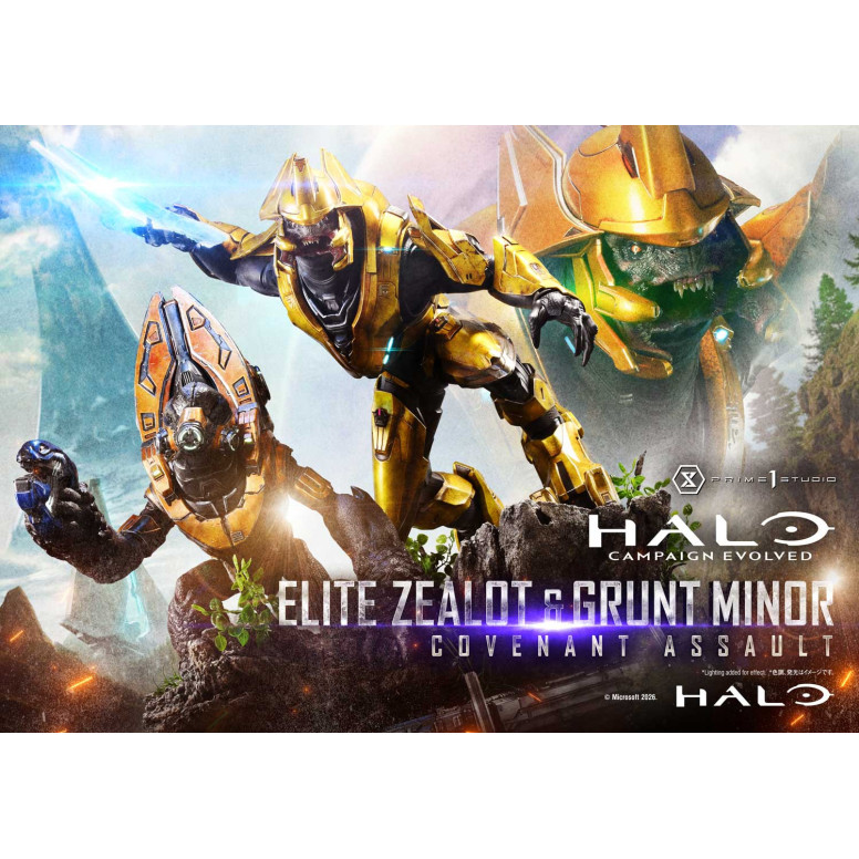 Prime 1 Studio - Halo Campagn Evolved Elite Zealot & Grunt Minor: Versión «Asalto del Pacto»