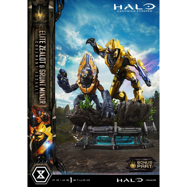 Prime 1 Studio - Halo Campagn Evolved Elite Zealot & Grunt Minor: Versión «Asalto del Pacto»