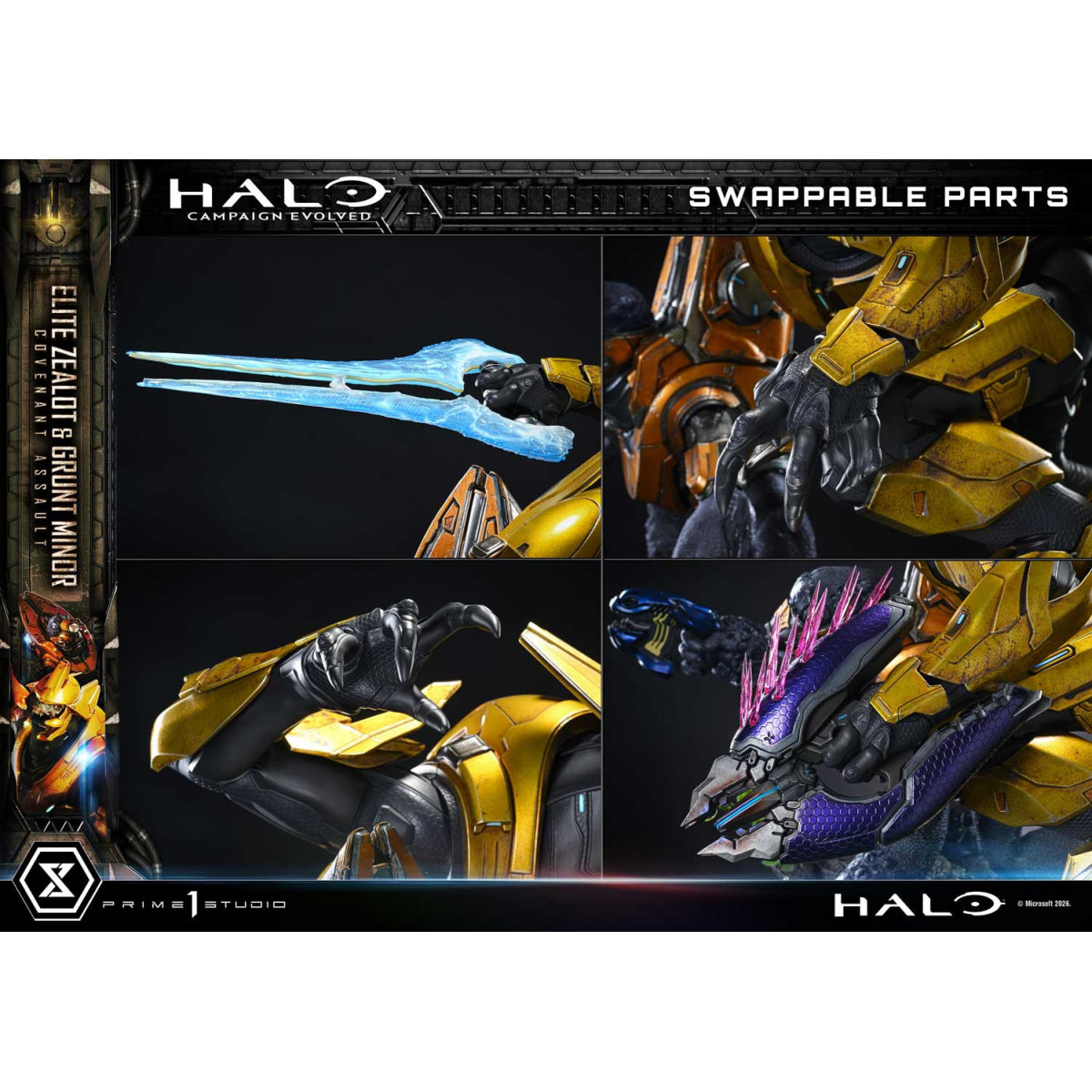 Prime 1 Studio - Halo Campagn Evolved Elite Zealot & Grunt Minor: Versión «Asalto del Pacto»