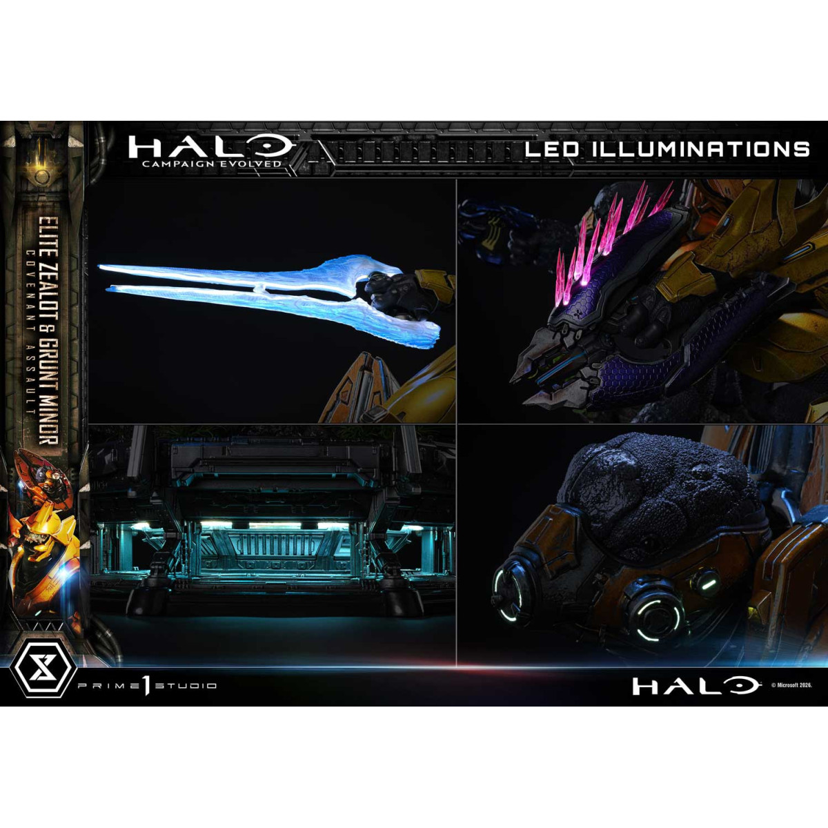 Prime 1 Studio - Halo Campagn Evolved Elite Zealot & Grunt Minor: Versión «Asalto del Pacto»