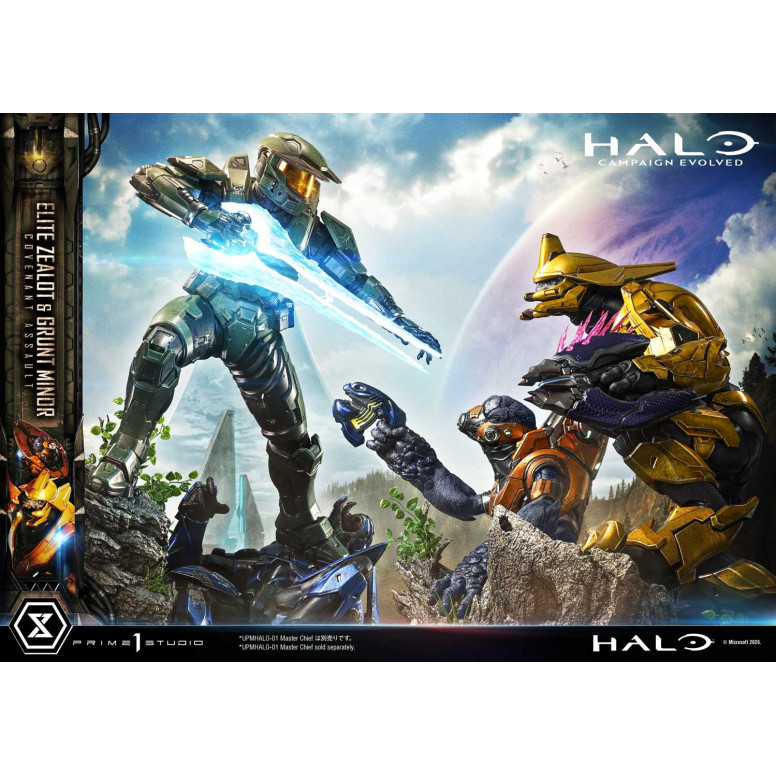 Prime 1 Studio - Halo Campagn Evolved Elite Zealot & Grunt Minor: Versión «Asalto del Pacto»