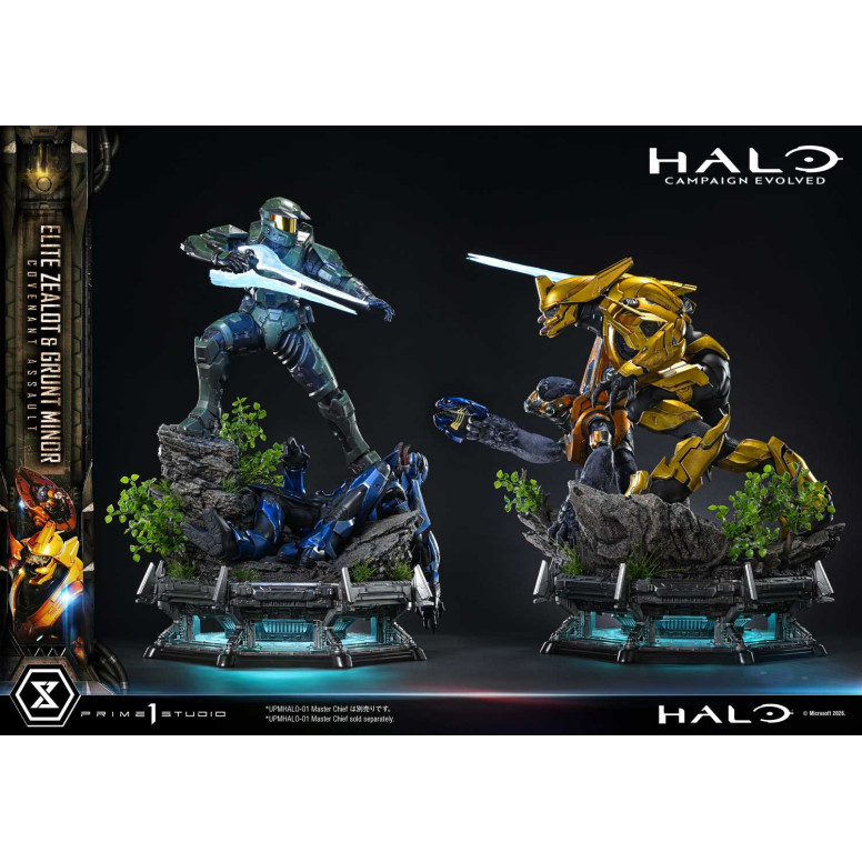 Prime 1 Studio - Halo Campagn Evolved Elite Zealot & Grunt Minor: Versión «Asalto del Pacto»
