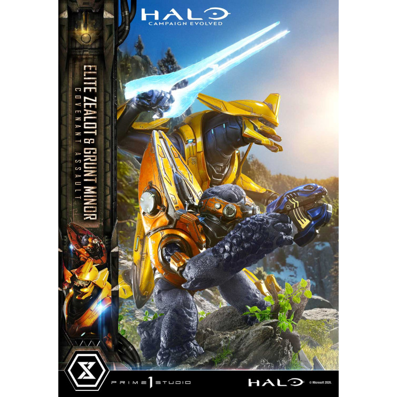 Prime 1 Studio - Halo Campagn Evolved Elite Zealot & Grunt Minor: Versión «Asalto del Pacto»
