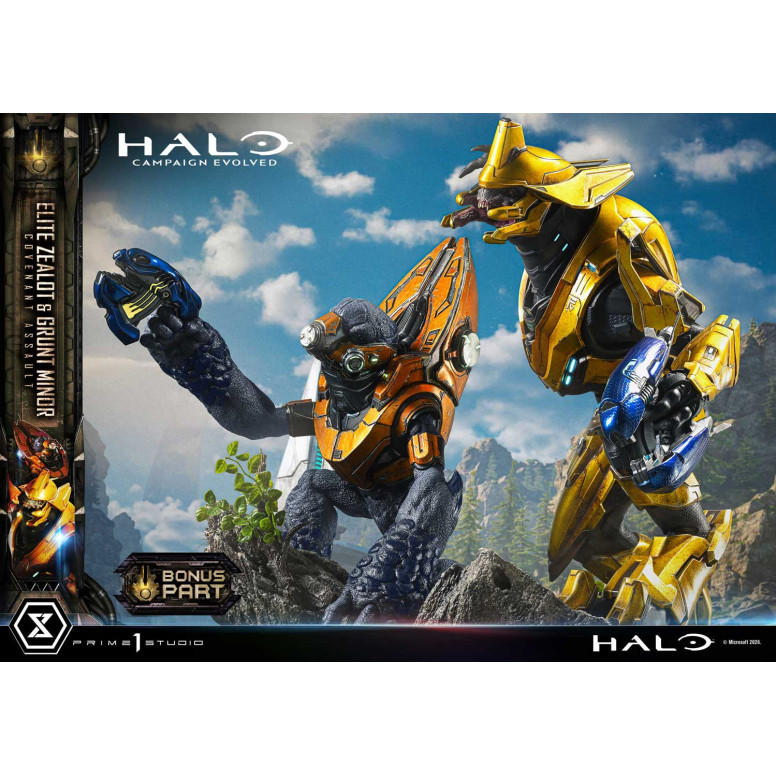 Prime 1 Studio - Halo Campagn Evolved Elite Zealot & Grunt Minor: Versión «Asalto del Pacto»
