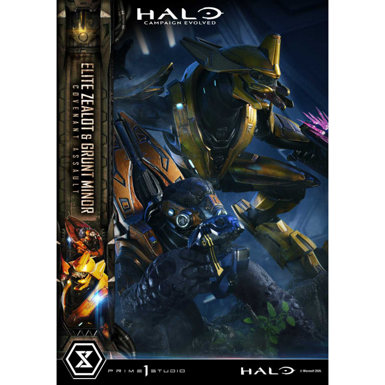 Prime 1 Studio - Halo Campagn Evolved Elite Zealot & Grunt Minor: Versión «Asalto del Pacto»