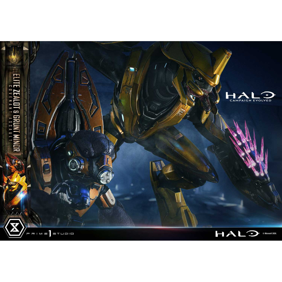 Prime 1 Studio - Halo Campagn Evolved Elite Zealot & Grunt Minor: Versión «Asalto del Pacto»