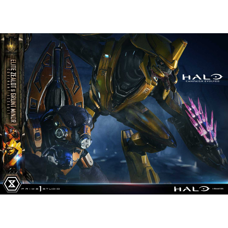 Prime 1 Studio - Halo Campagn Evolved Elite Zealot & Grunt Minor: Versión «Asalto del Pacto»
