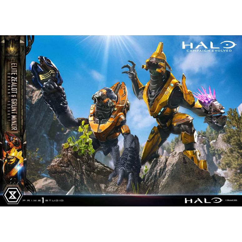 Prime 1 Studio - Halo Campagn Evolved Elite Zealot & Grunt Minor: Versión «Asalto del Pacto»
