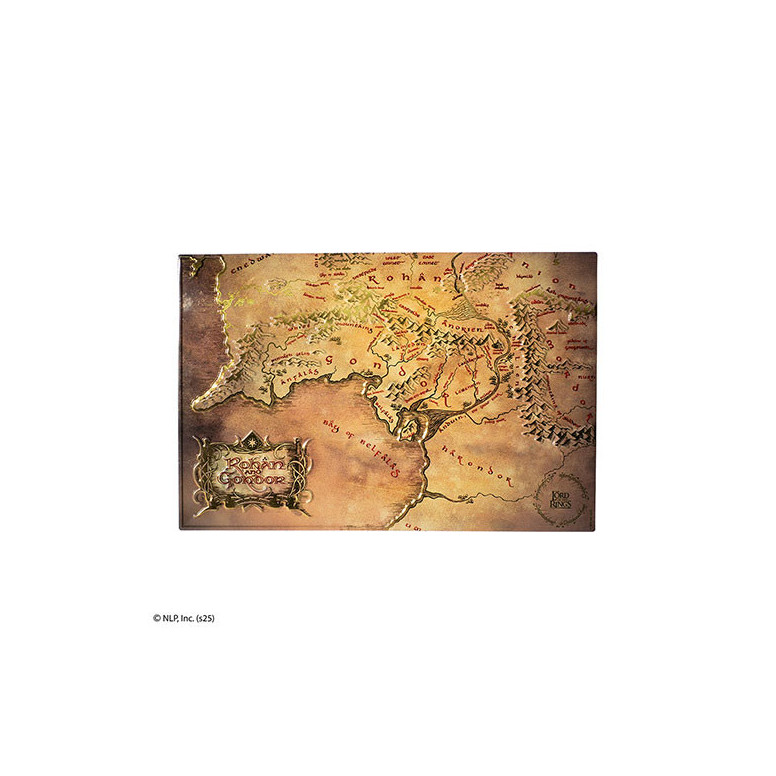 MORIARTY ART PROJECT - Placa de aluminio con el mapa de Rohan y Gondor - El Señor de los Anillos