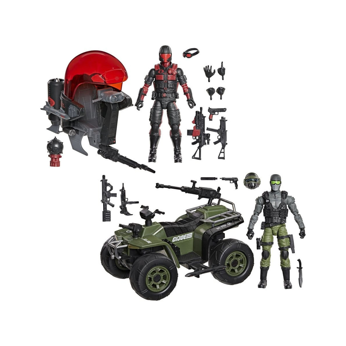 Hasbro G.I.JOE Serie Classified: Snake Eyes y Varmint ATV contra Stealth Viper y Stealth Flight Pod (Trubble Bubble) Cobra