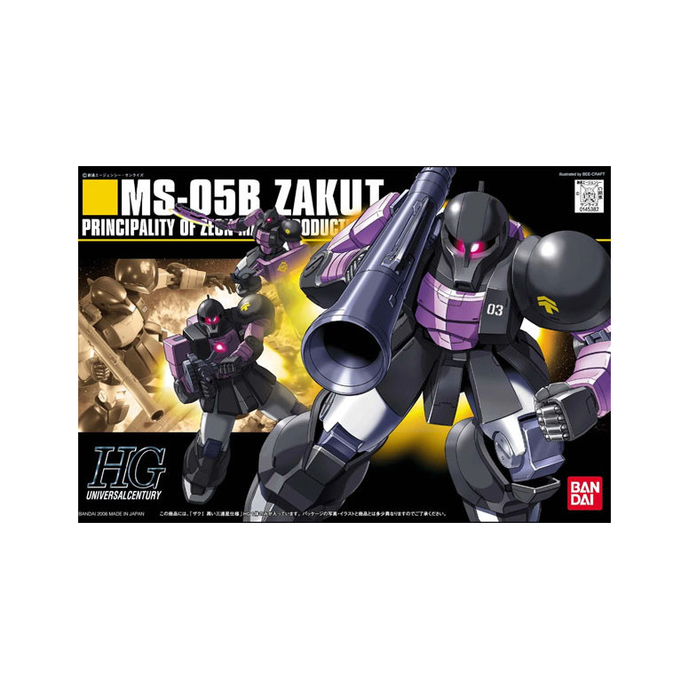 Bandai - Gunpla - Gundam 1/144 HG - MS-05B ZAKU 1 Black Tri-Stars - Mobile Suit Gundam UC