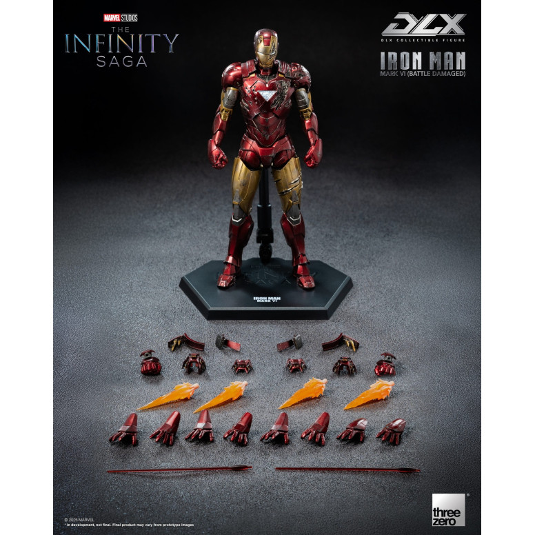 Threezero Infinity Saga Iron Man: Mark 6 (con daños de combate) DLX, escala 1/12