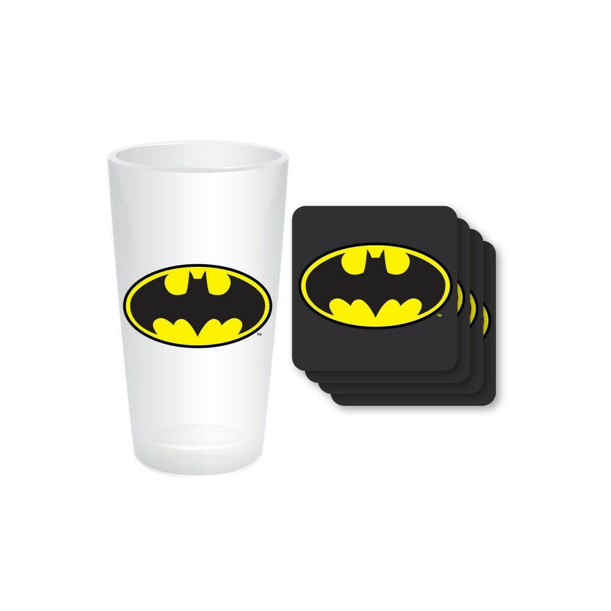 DC Comics - Batman Dark Knight - Maxi Glass y posavasos