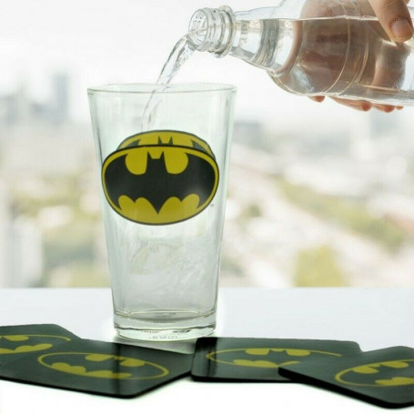 DC Comics - Batman Dark Knight - Maxi Glass y posavasos