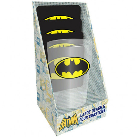 DC Comics - Batman Dark Knight - Maxi Glass y posavasos