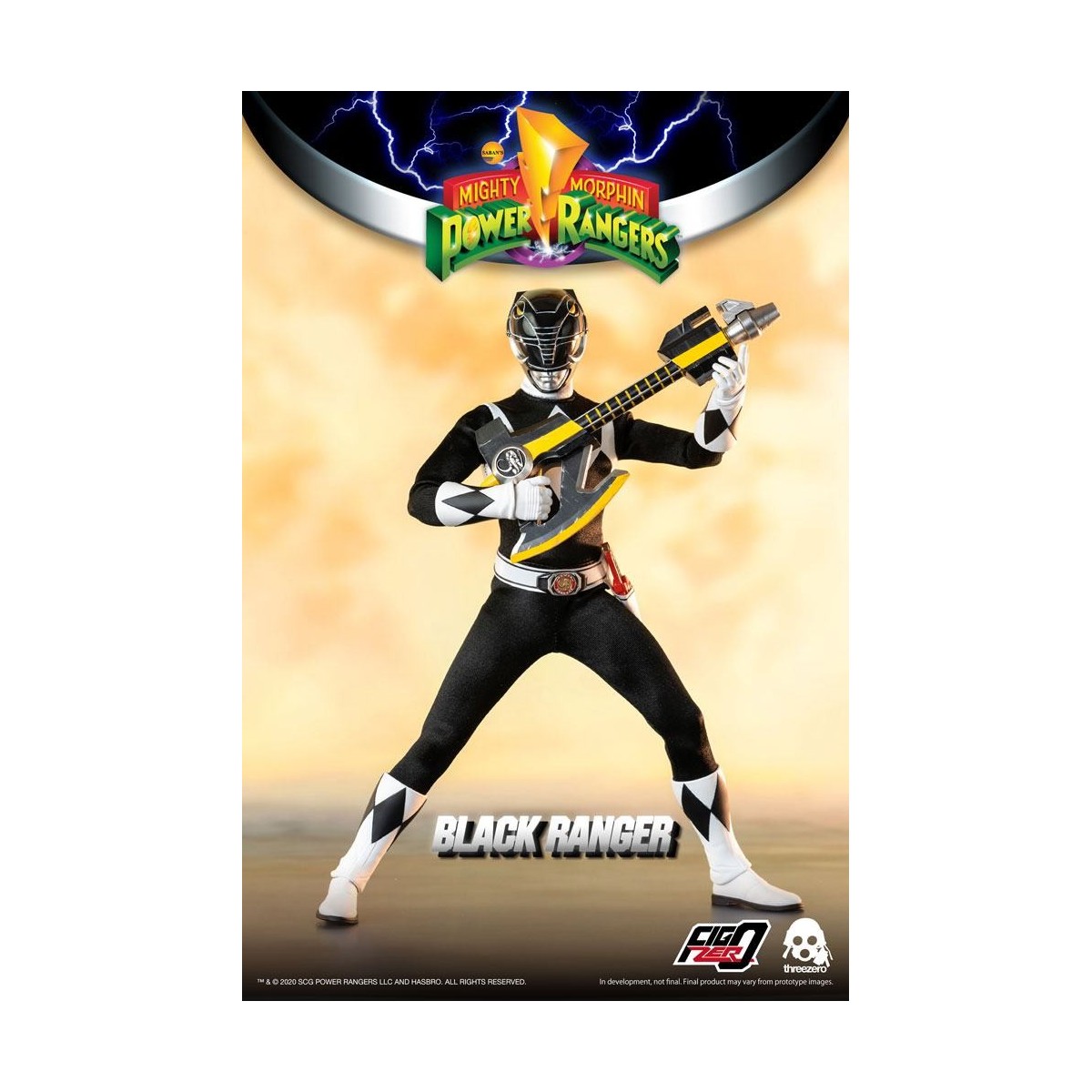 Tres 0 - Black Ranger - Mighty Morphin Power Rangers FigZero 1/6