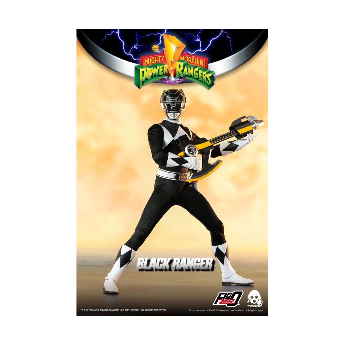 Tres 0 - Black Ranger - Mighty Morphin Power Rangers FigZero 1/6