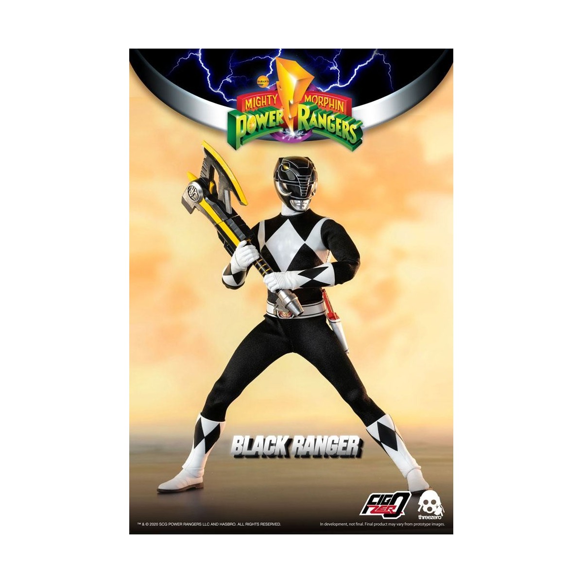 Tres 0 - Black Ranger - Mighty Morphin Power Rangers FigZero 1/6