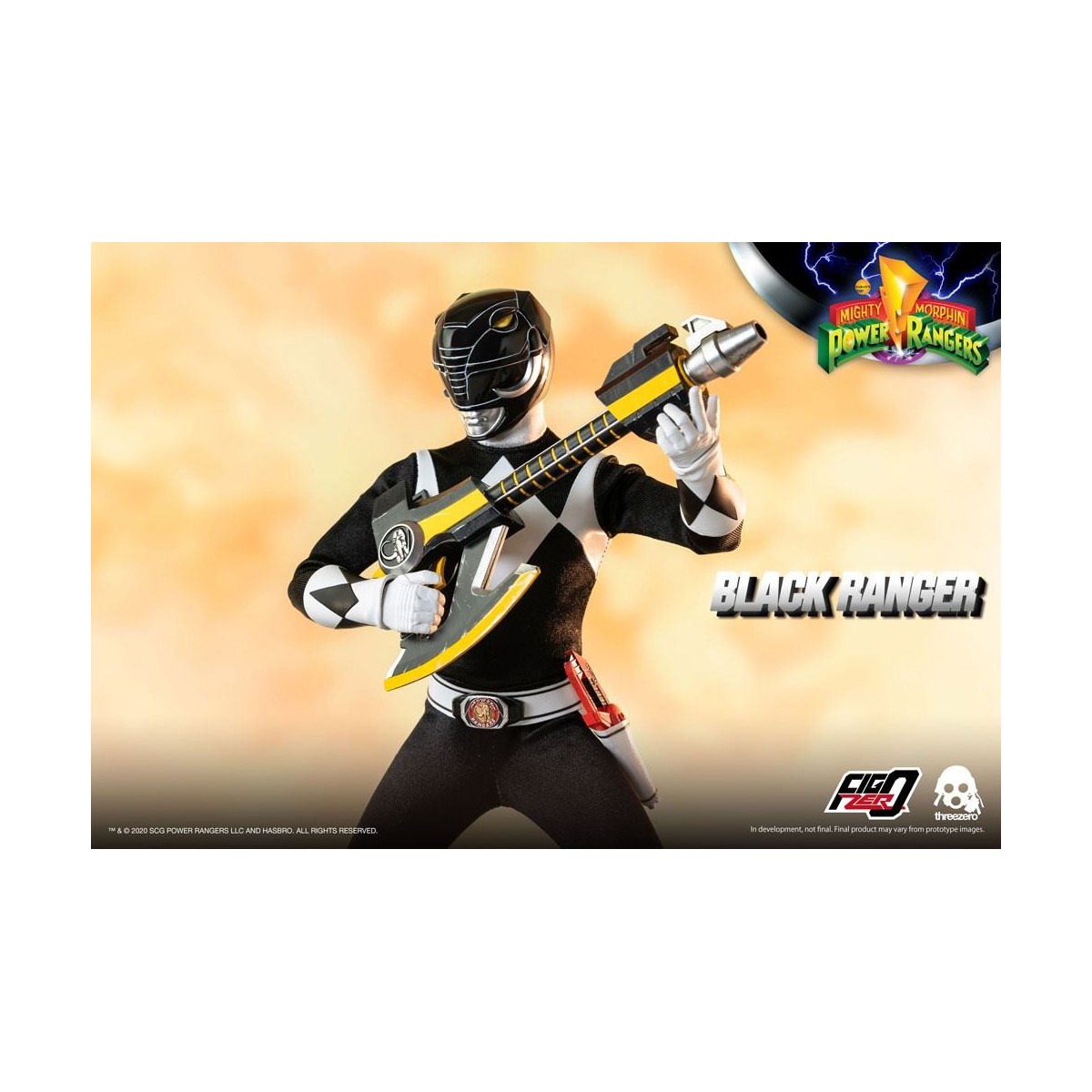 Tres 0 - Black Ranger - Mighty Morphin Power Rangers FigZero 1/6
