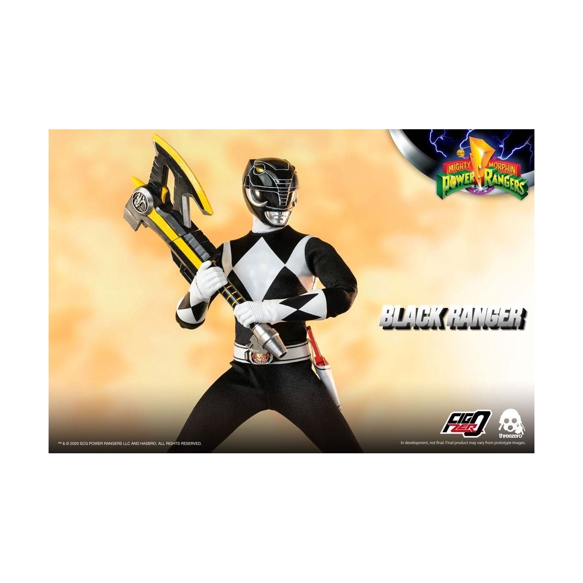 Tres 0 - Black Ranger - Mighty Morphin Power Rangers FigZero 1/6