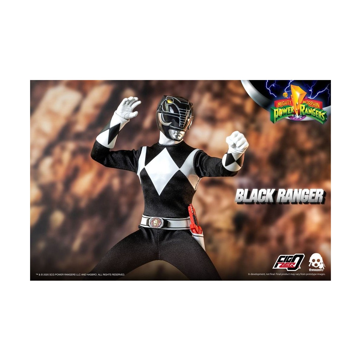 Tres 0 - Black Ranger - Mighty Morphin Power Rangers FigZero 1/6