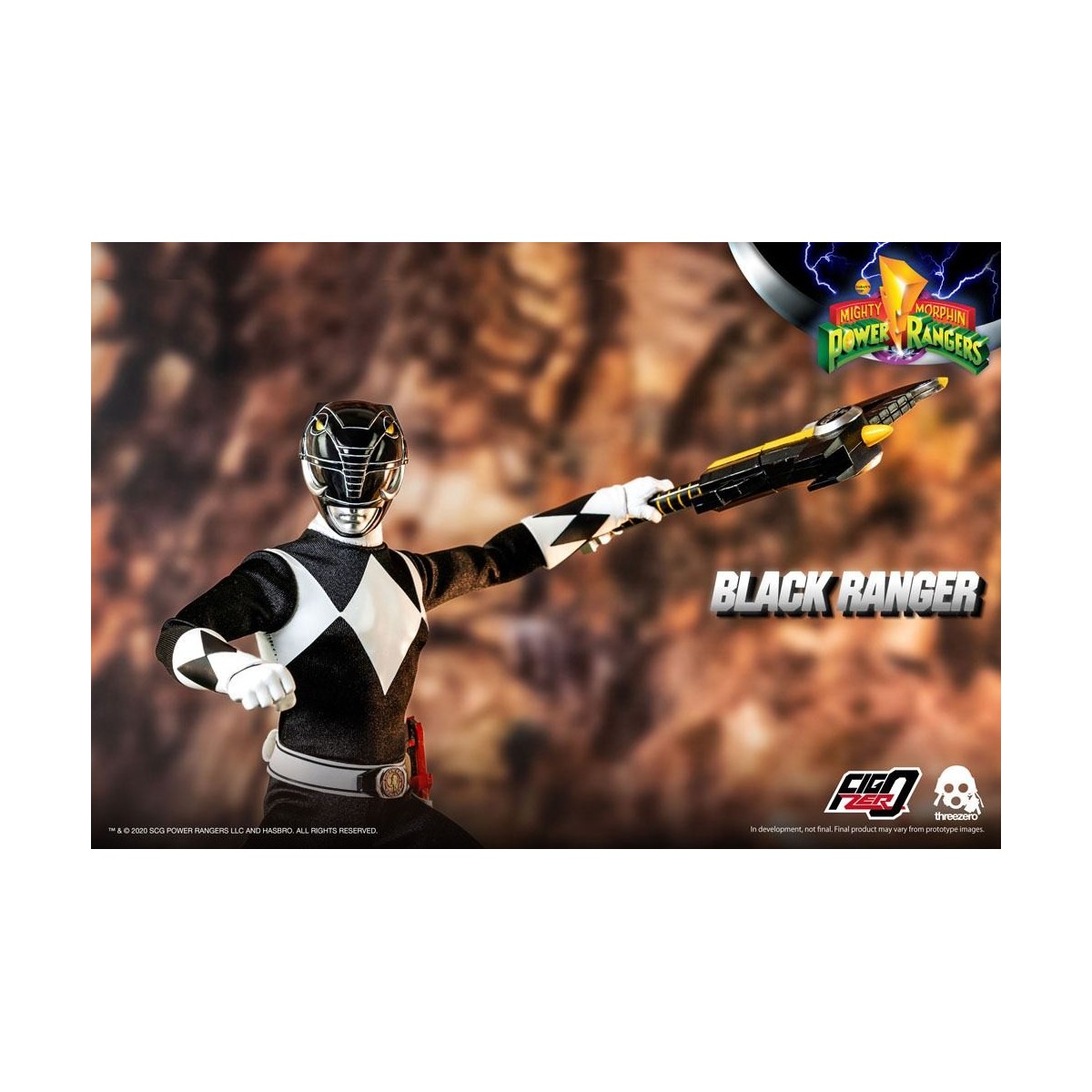Tres 0 - Black Ranger - Mighty Morphin Power Rangers FigZero 1/6