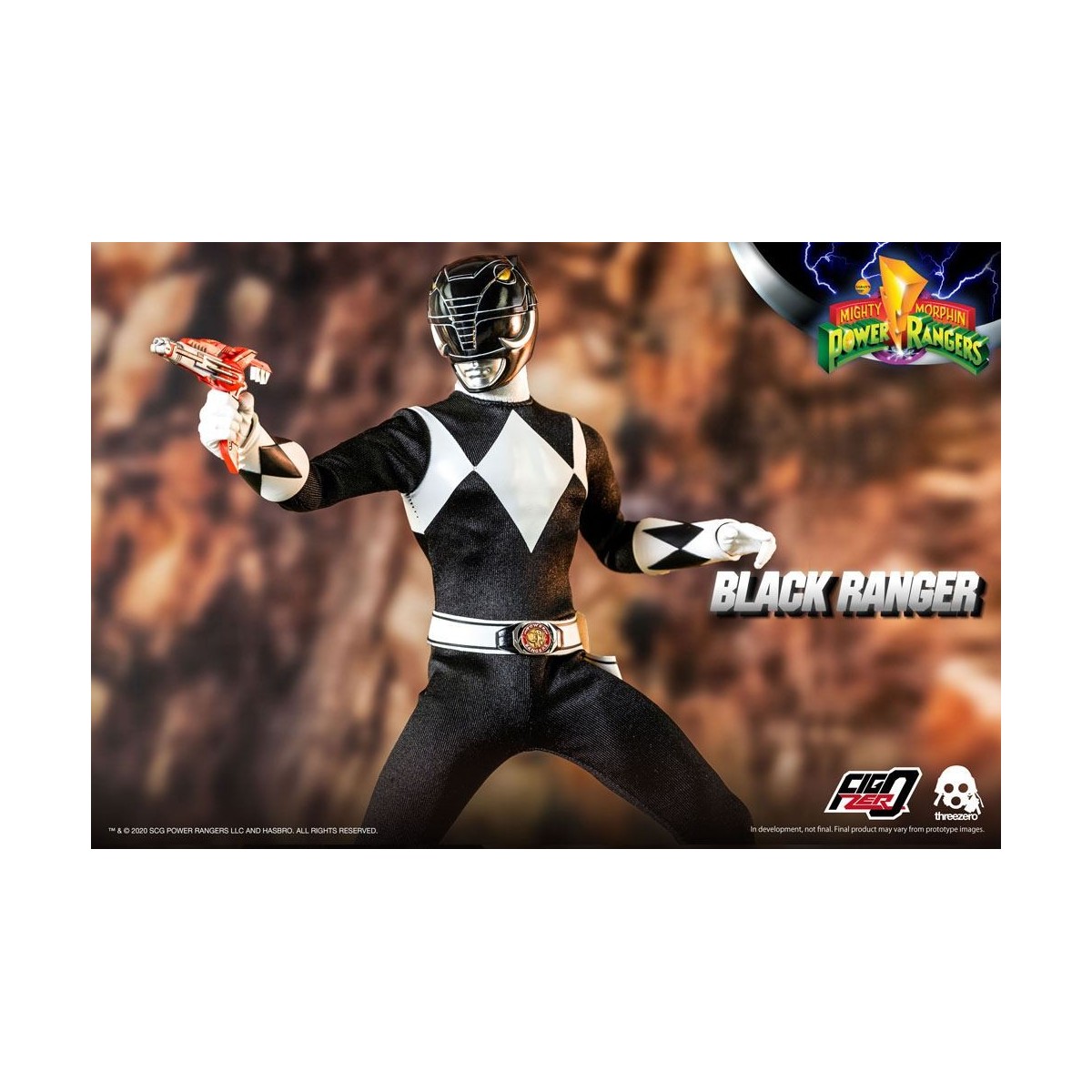 Tres 0 - Black Ranger - Mighty Morphin Power Rangers FigZero 1/6