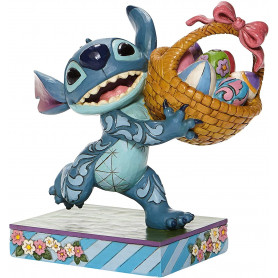 Disney Traditions Lilo y Stich - Stitch corriendo con la cesta de Pascua